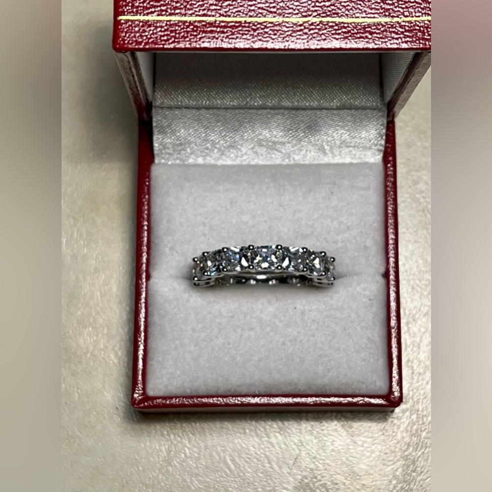Princess Cut Eternity Wedding/Anniversary Ring - Picture 5 of 7
